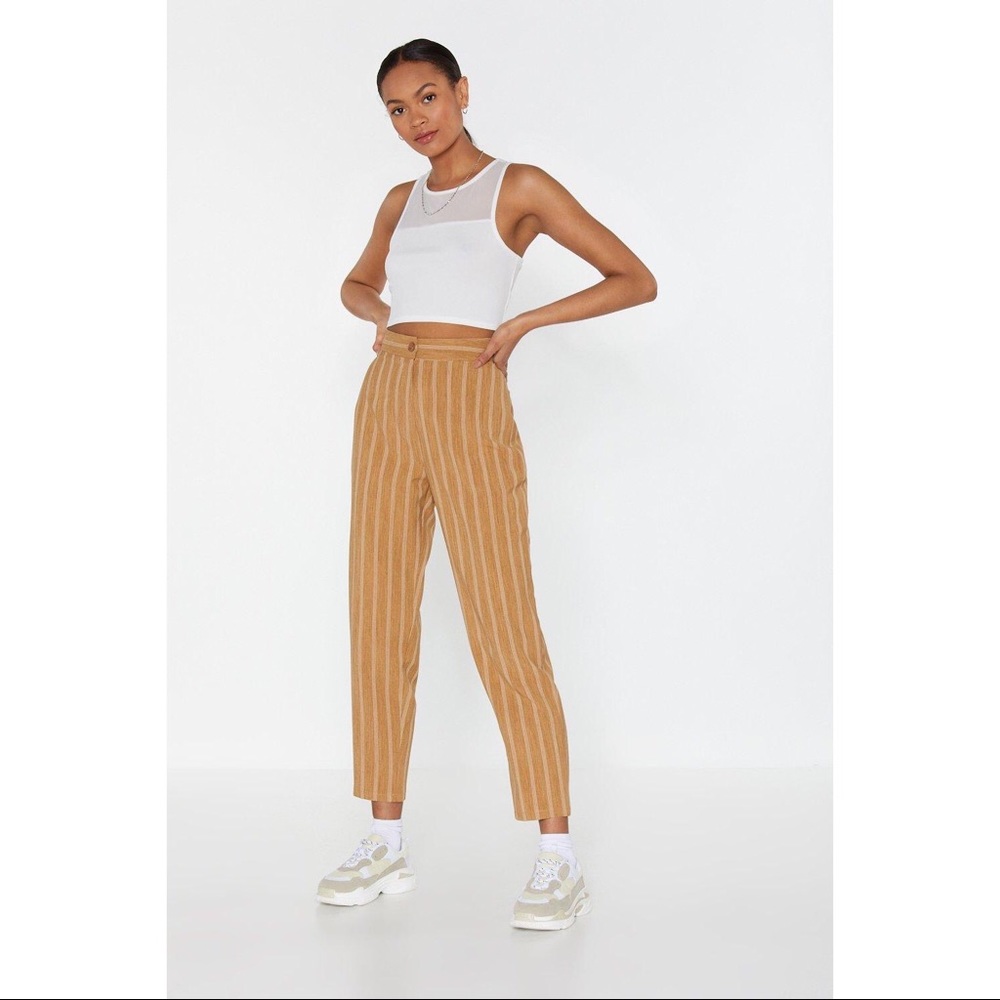 High waisted tapered leg pants/trousers